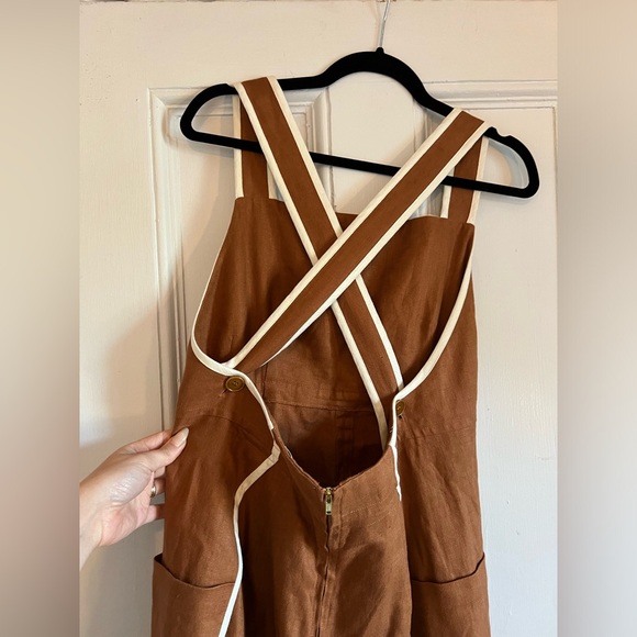 NWT Tuckernuck Oroton Linen Apron Dress | US Sz 10, AU Sz 14 - Picture 7 of 12